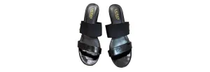 Ralph Lauren Patent Leather Black Sandals - SZ 9.5 | Preowned