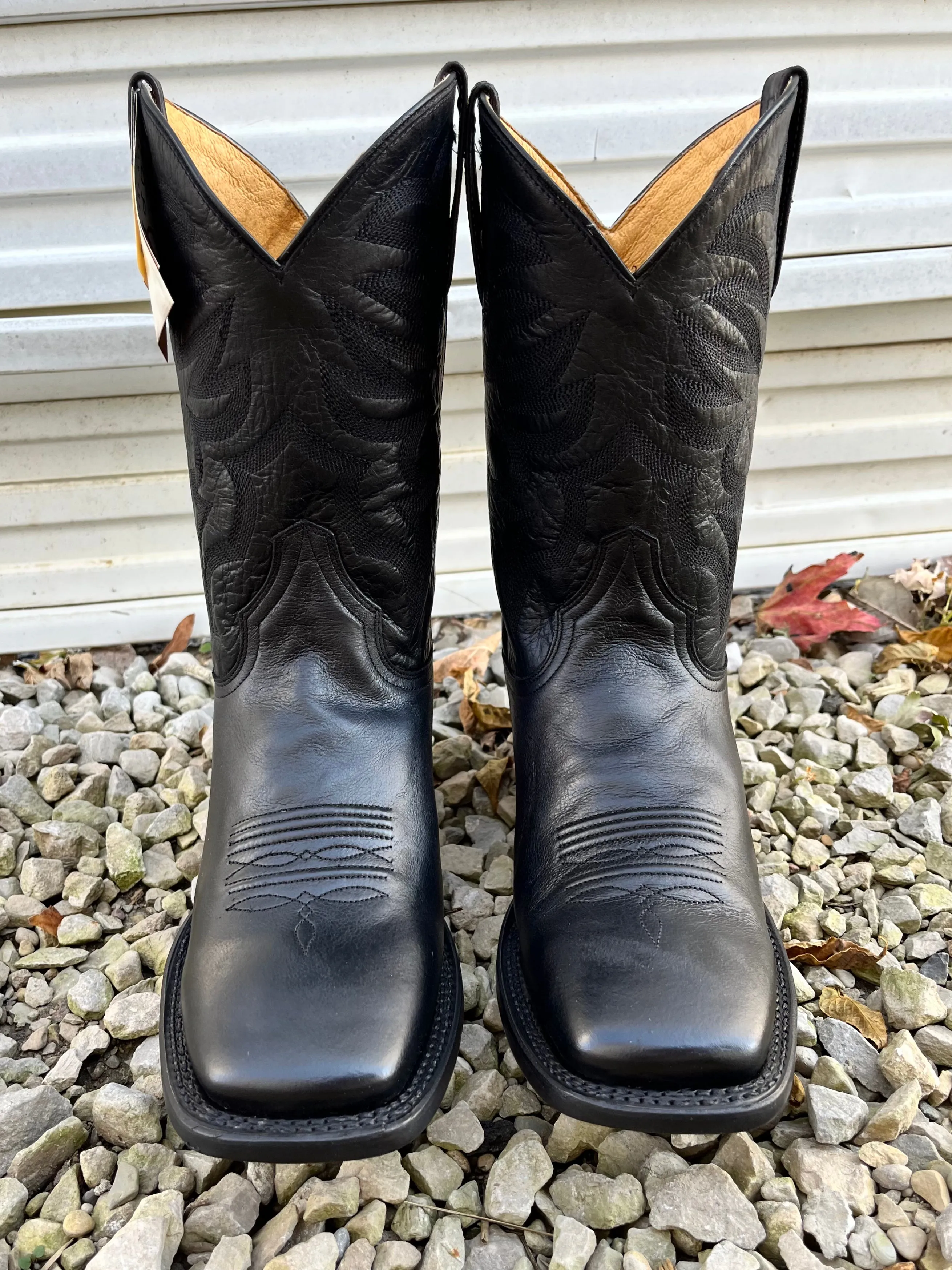 Roper Men's Parker Black Square Toe Cowboy Boots 9201-8440