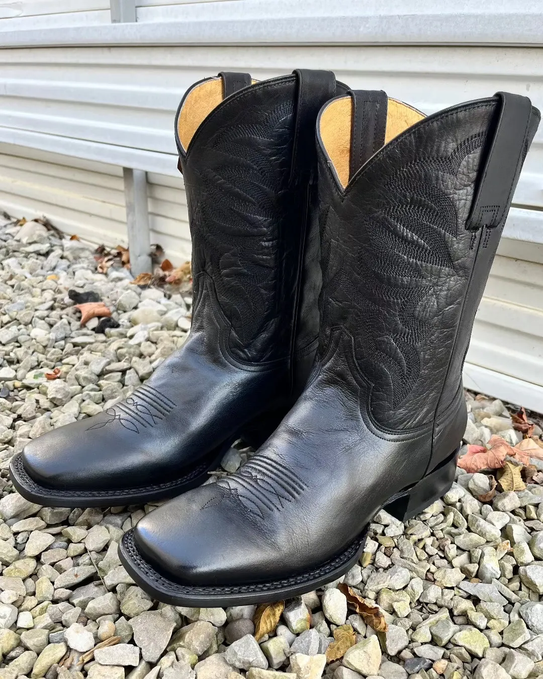 Roper Men's Parker Black Square Toe Cowboy Boots 9201-8440