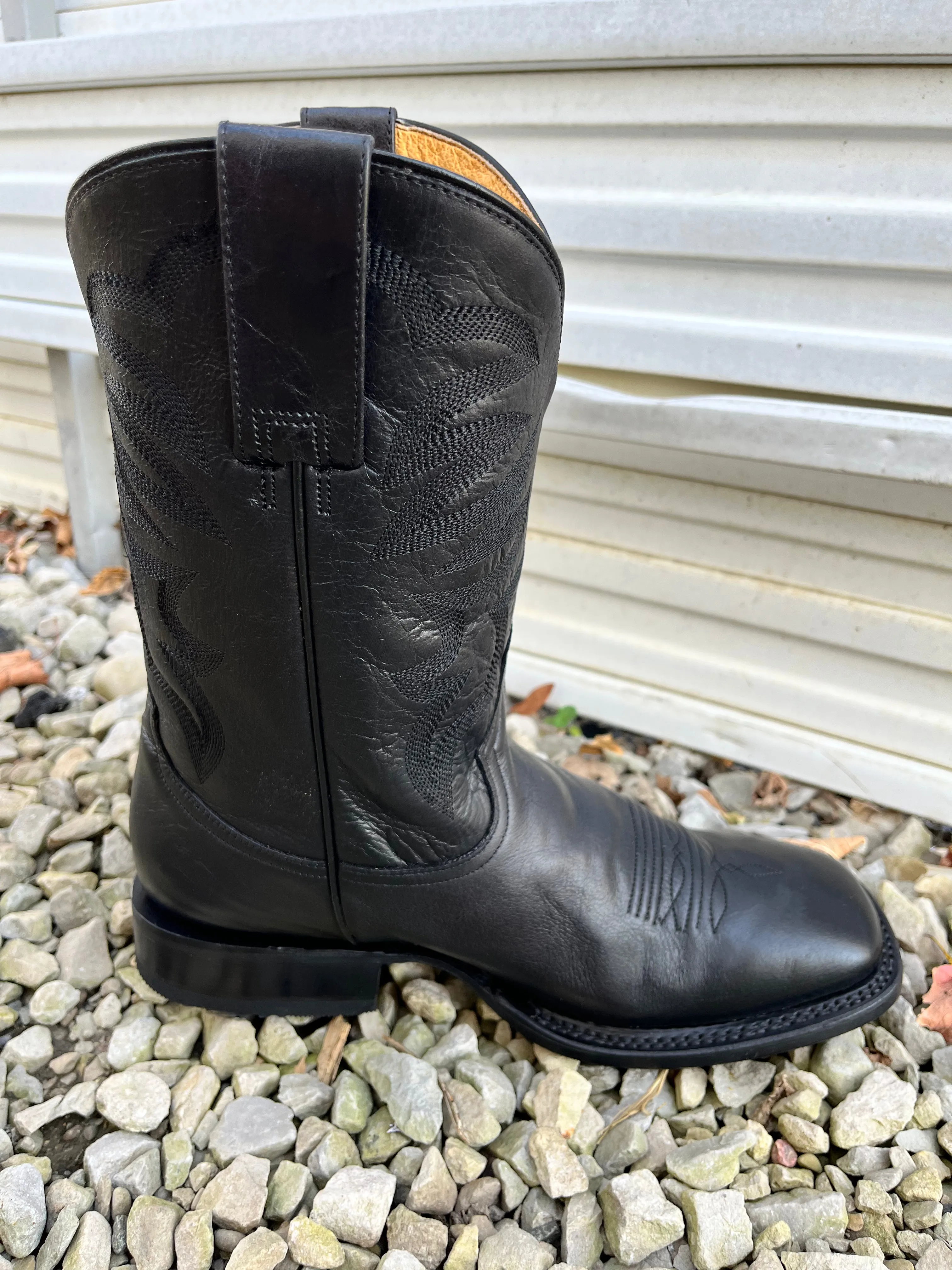 Roper Men's Parker Black Square Toe Cowboy Boots 9201-8440
