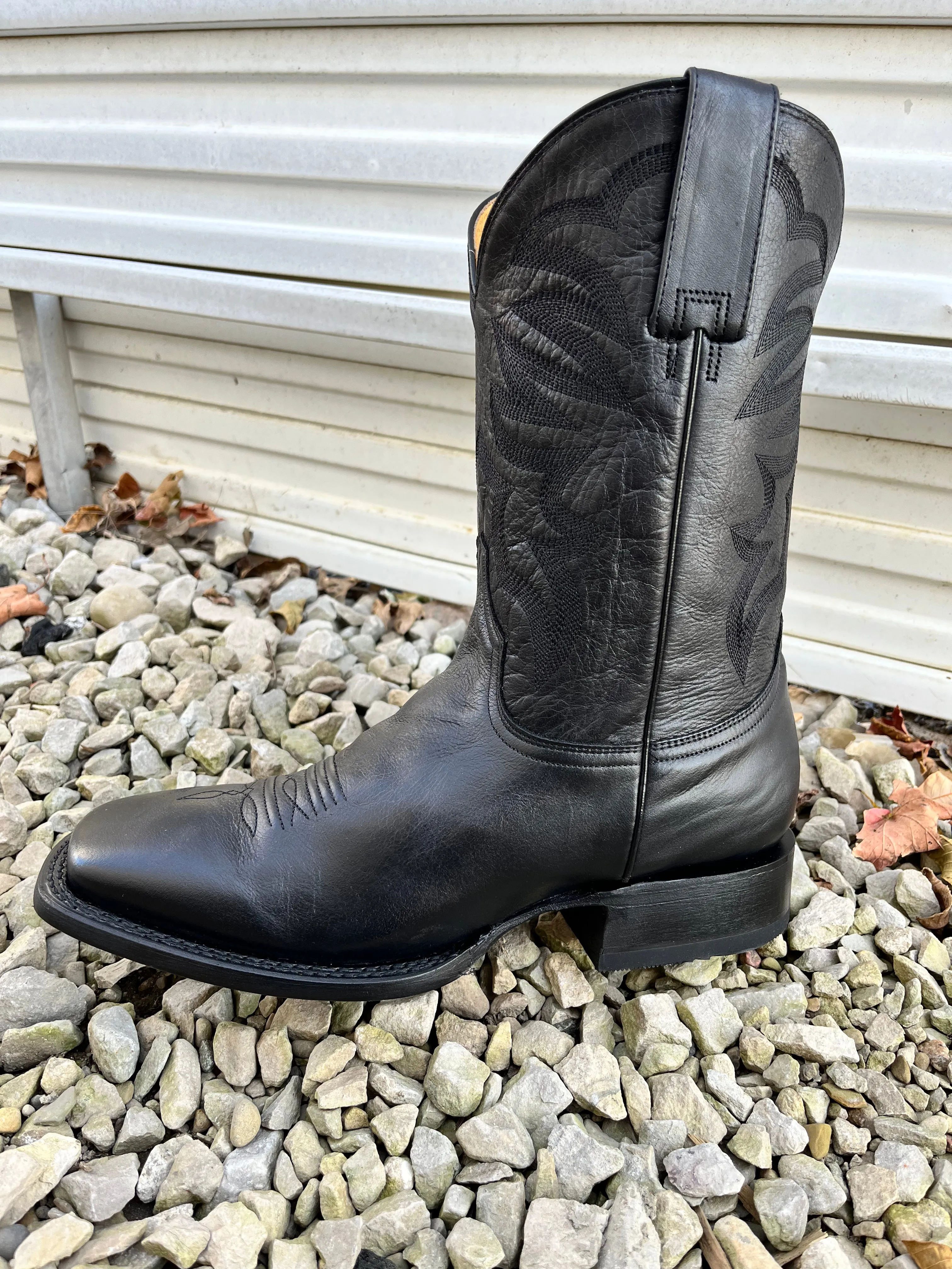 Roper Men's Parker Black Square Toe Cowboy Boots 9201-8440