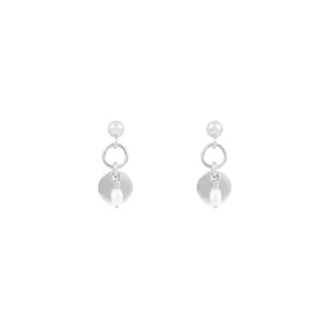 Sia Freshwater Pearl Earrings - Silver