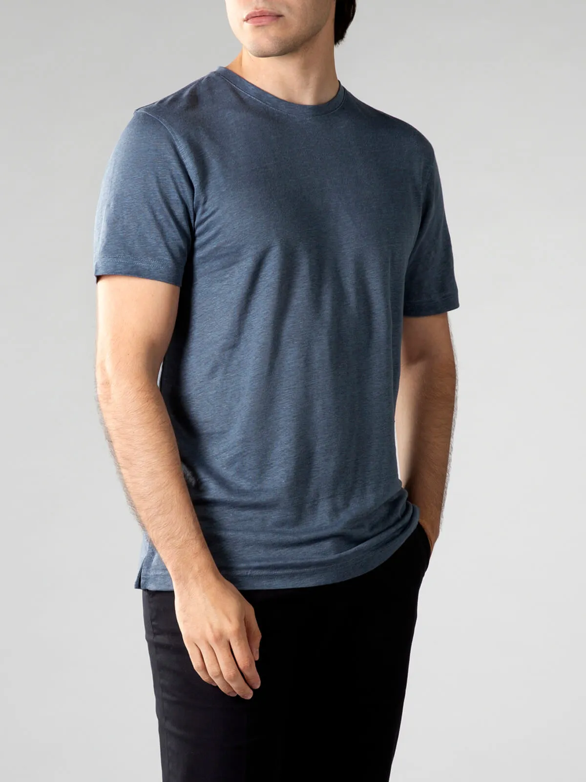 Steel Blue Linen T-shirt