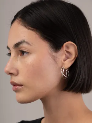 Sterling Silver Loose Wave Hoop Earrings