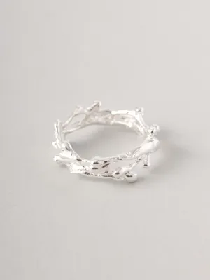 Sterling Silver Molten Ring