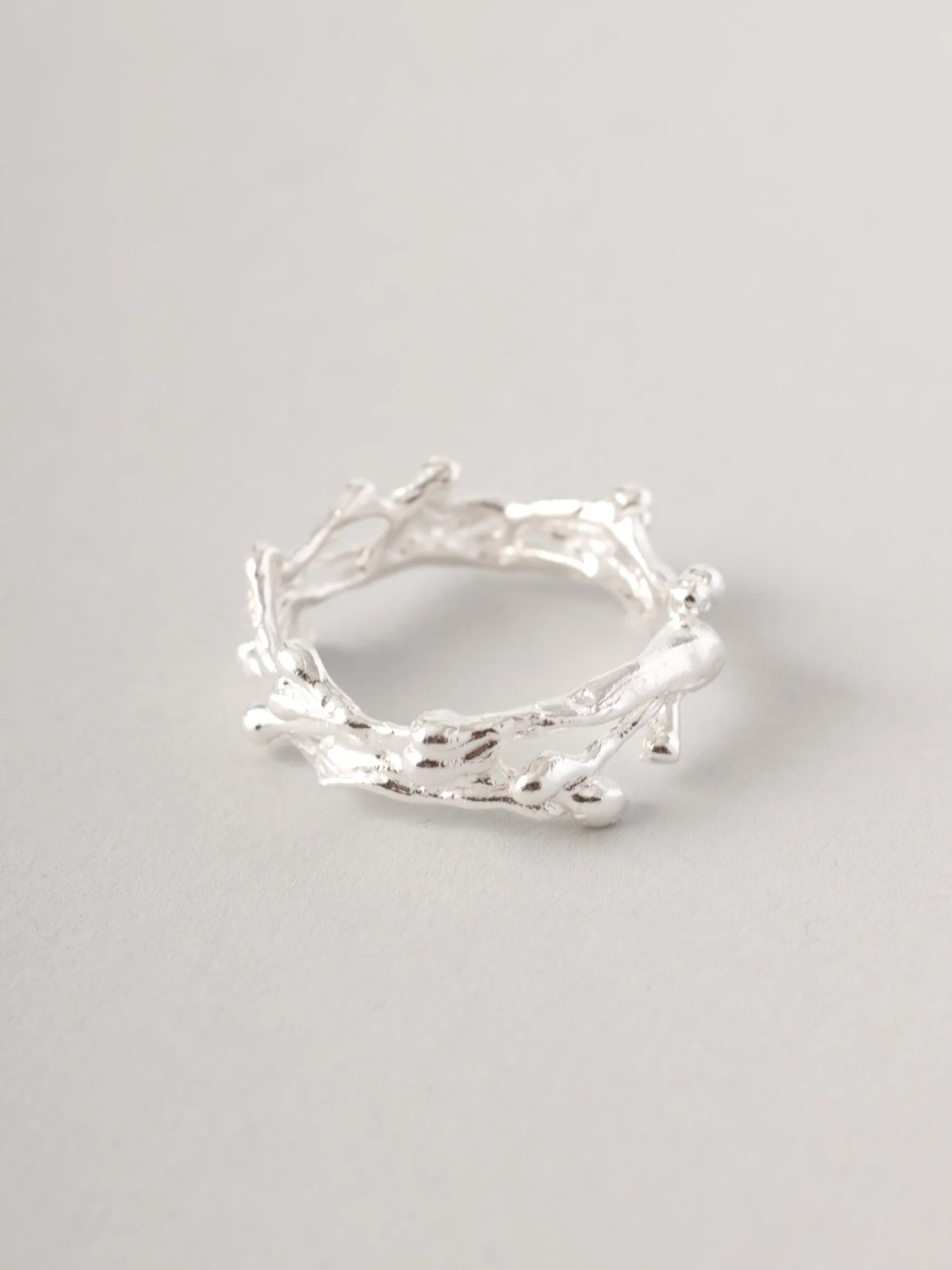 Sterling Silver Molten Ring