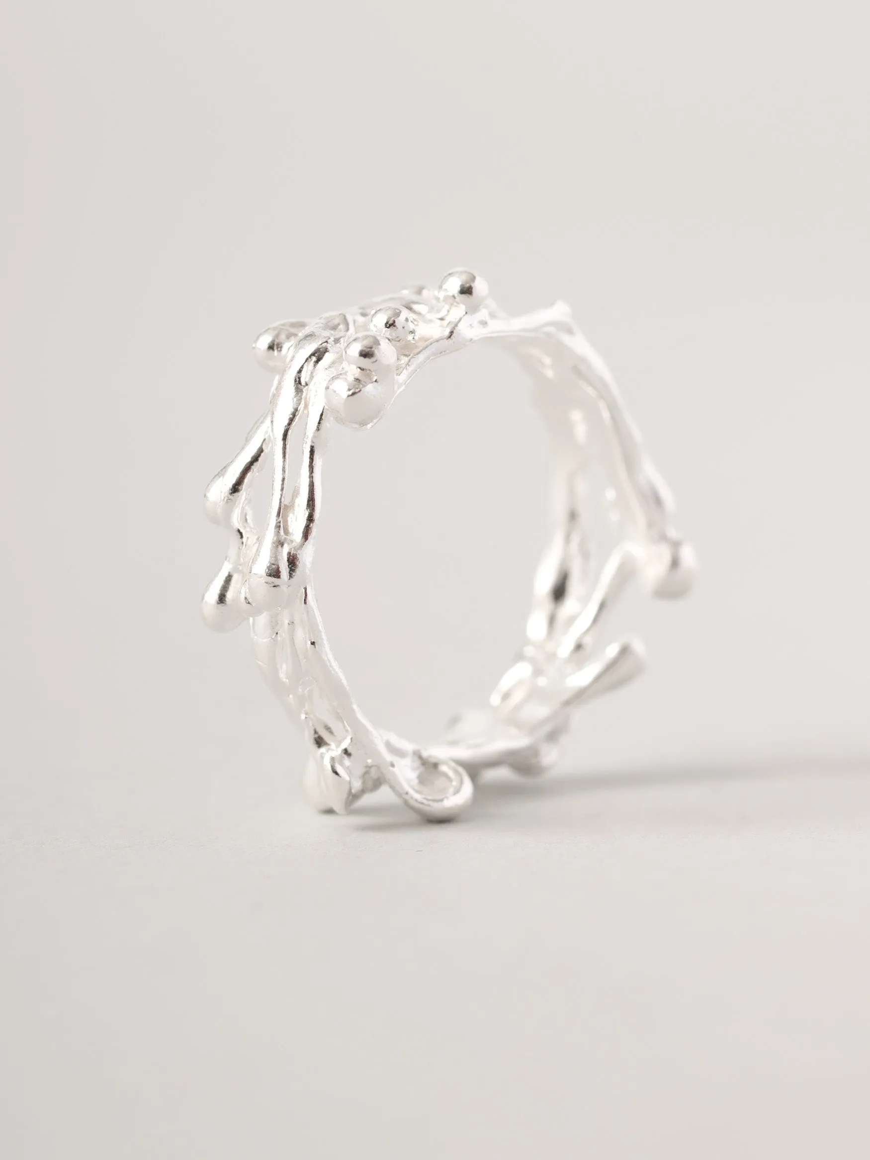 Sterling Silver Molten Ring