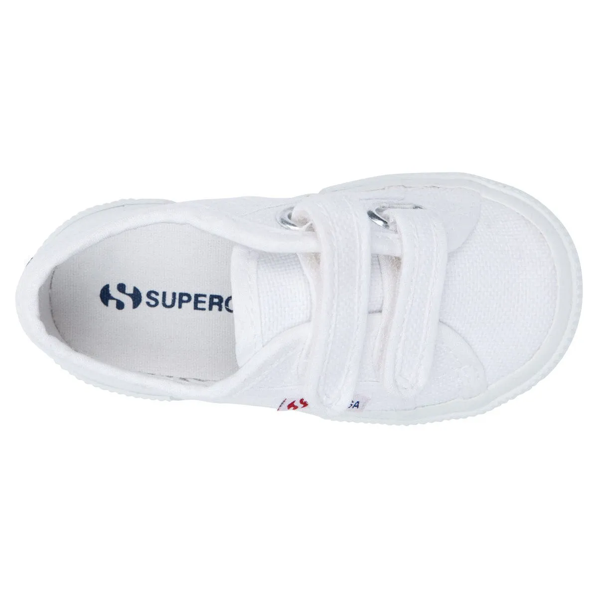 Superga 2750 COTJ Strap Classic Children's White Canvas Trainers