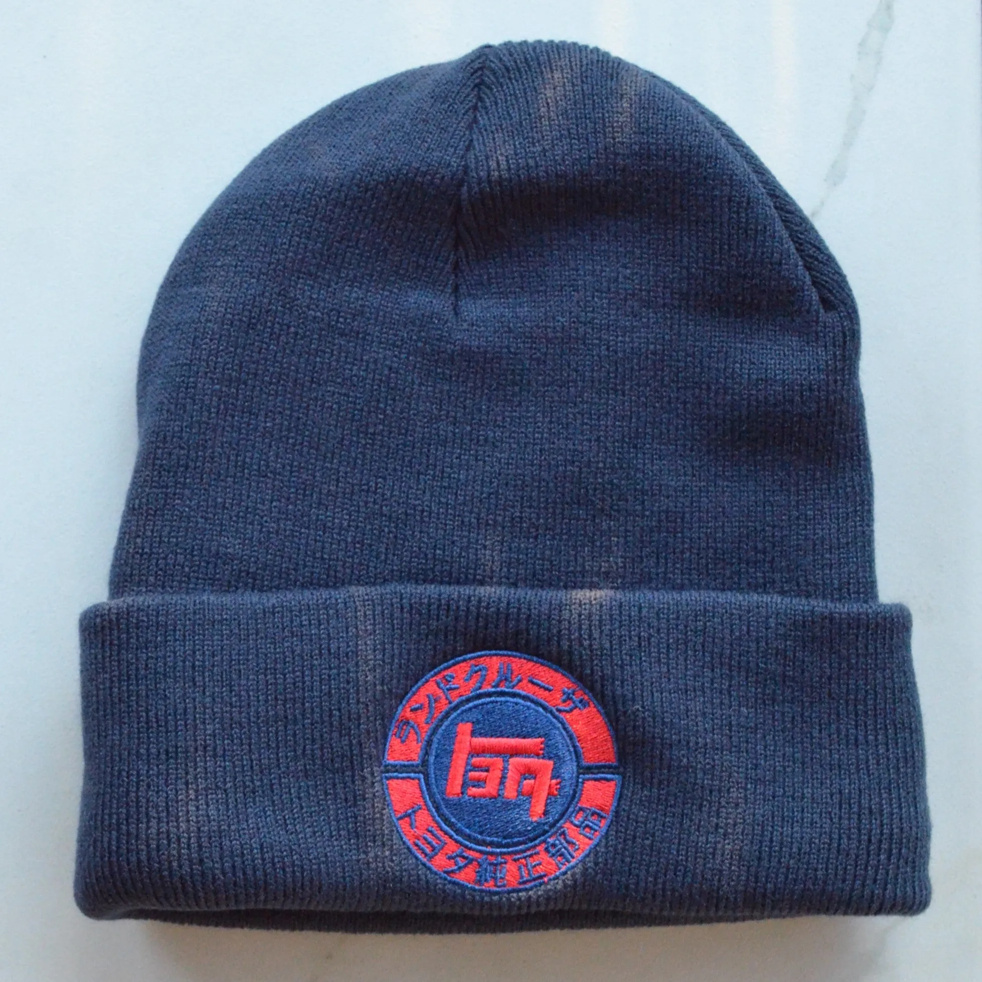 TEQ Katakana Toyota Knitted Embroidered Knit Beanie Toboggan Winter Hat