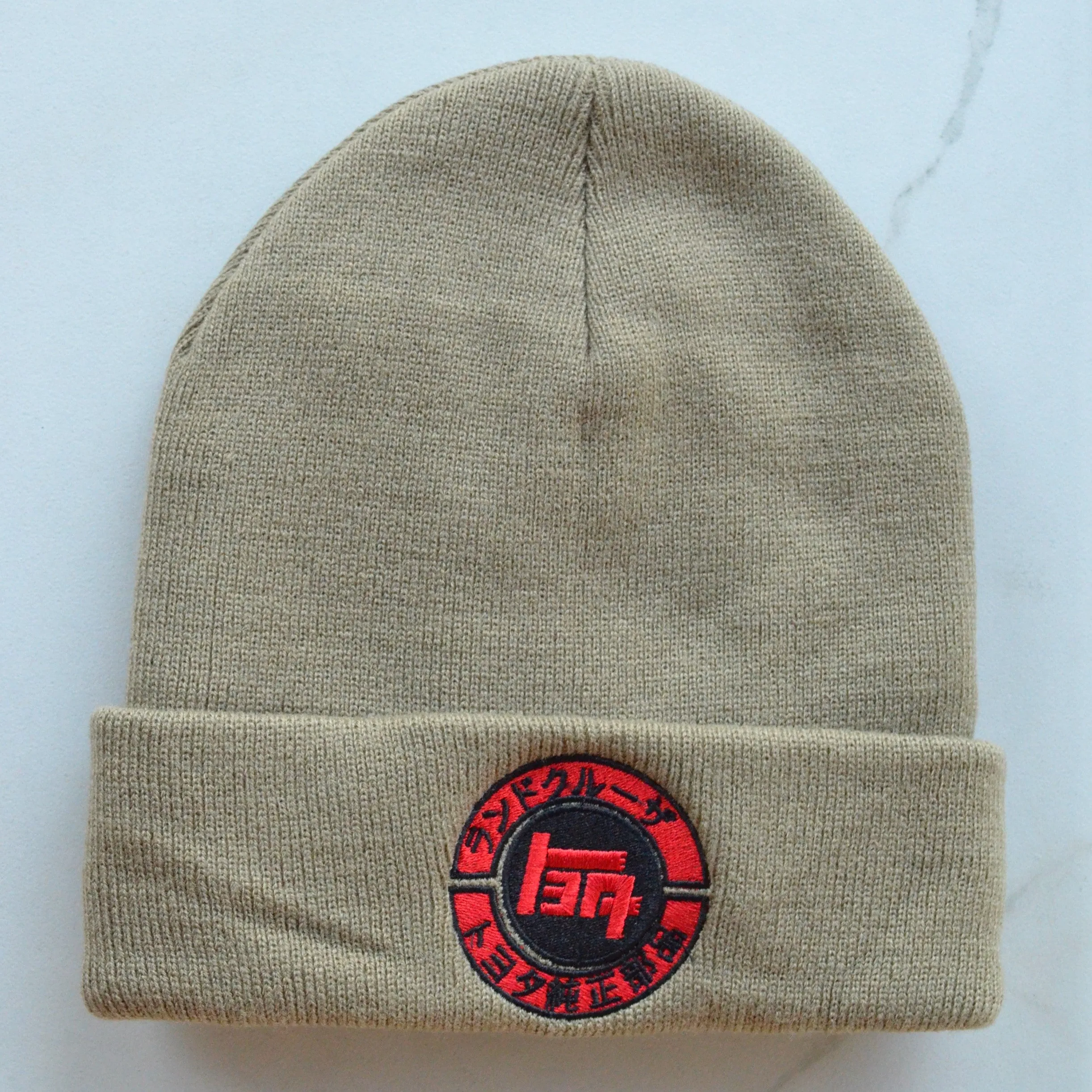 TEQ Katakana Toyota Knitted Embroidered Knit Beanie Toboggan Winter Hat