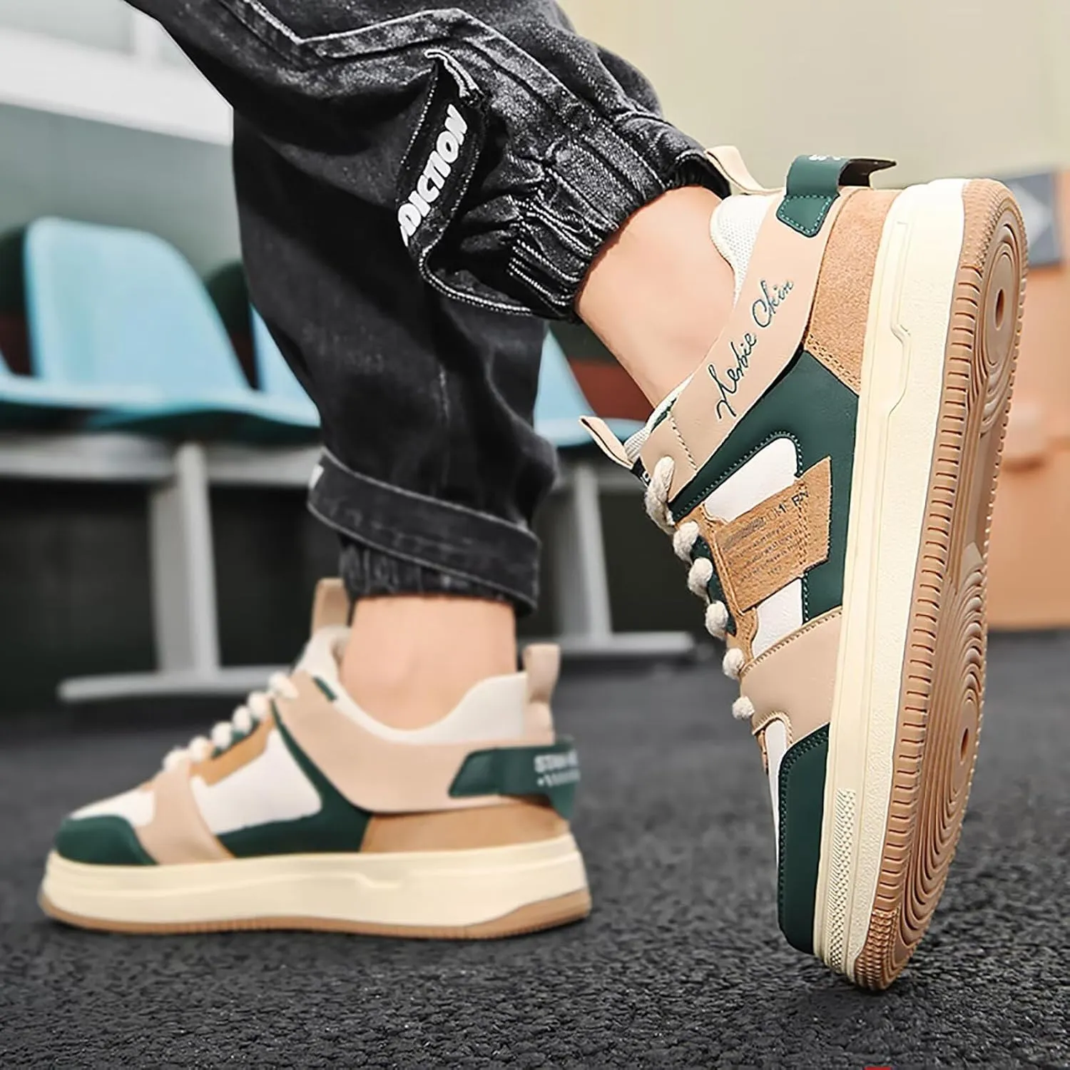 TERBOFIN Low Top Skate Shoes for Men Fashion Sneakers Walking Shoes Comfortable Casual Non Slip
