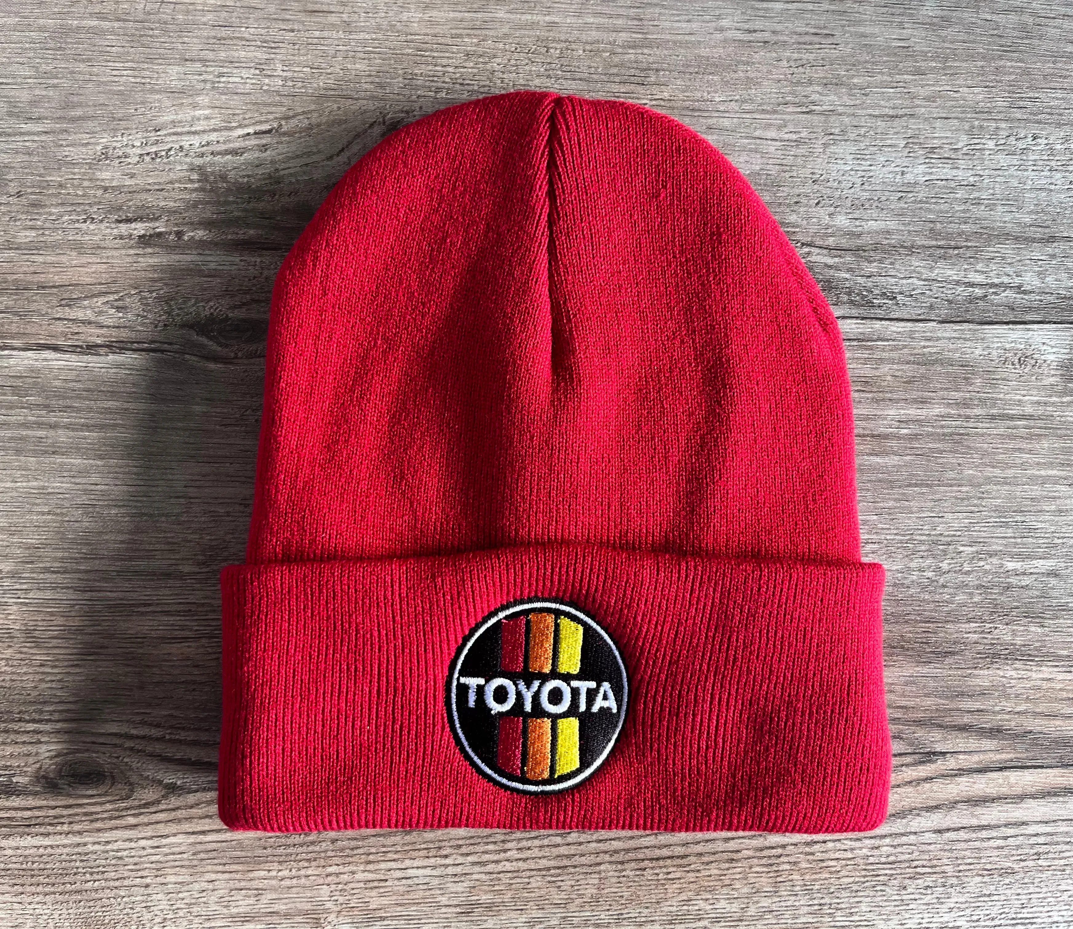 Toyota 3 Stripe Logo Beanie Toboggan Mens Winter Hat Gift