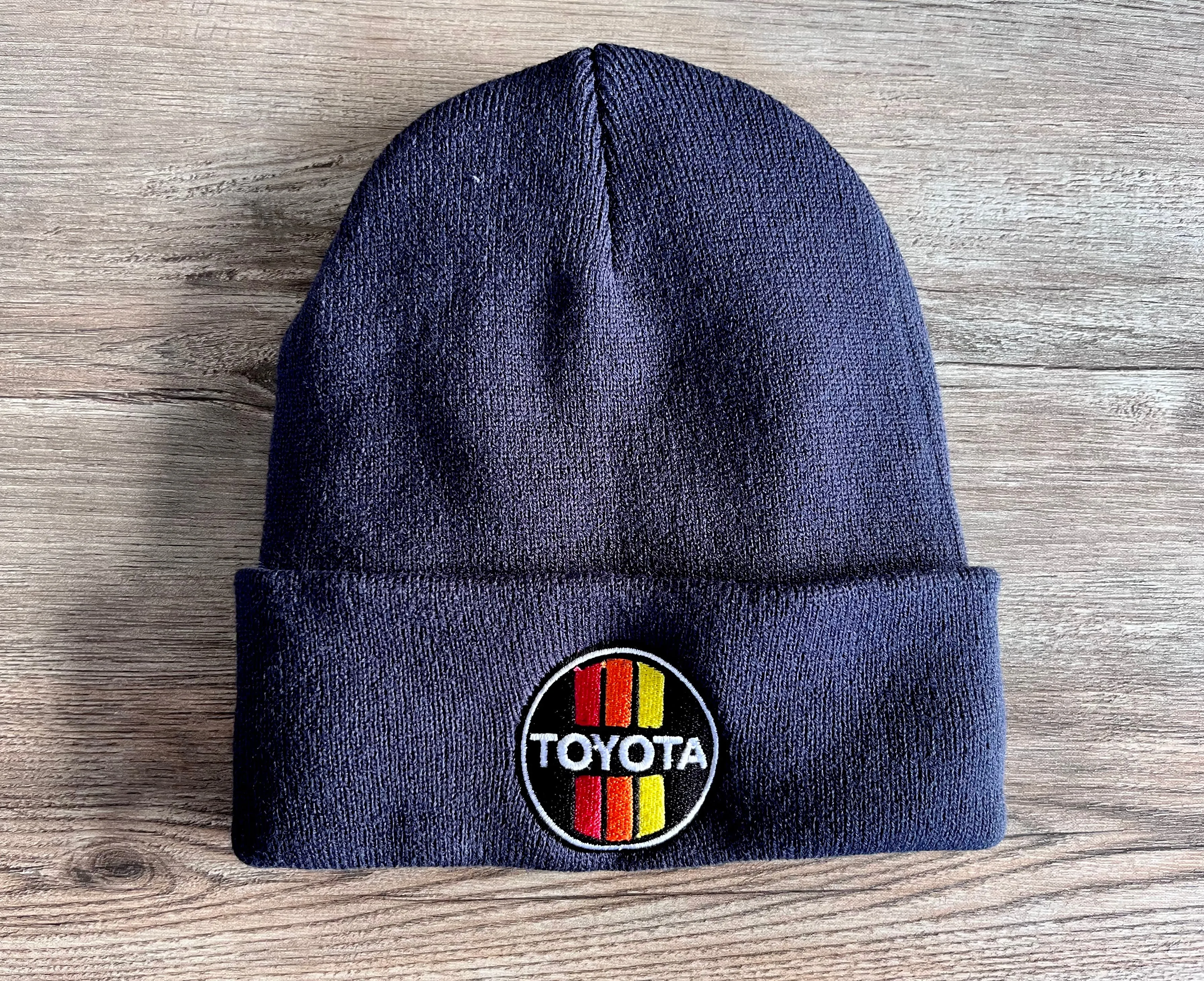 Toyota 3 Stripe Logo Beanie Toboggan Mens Winter Hat Gift