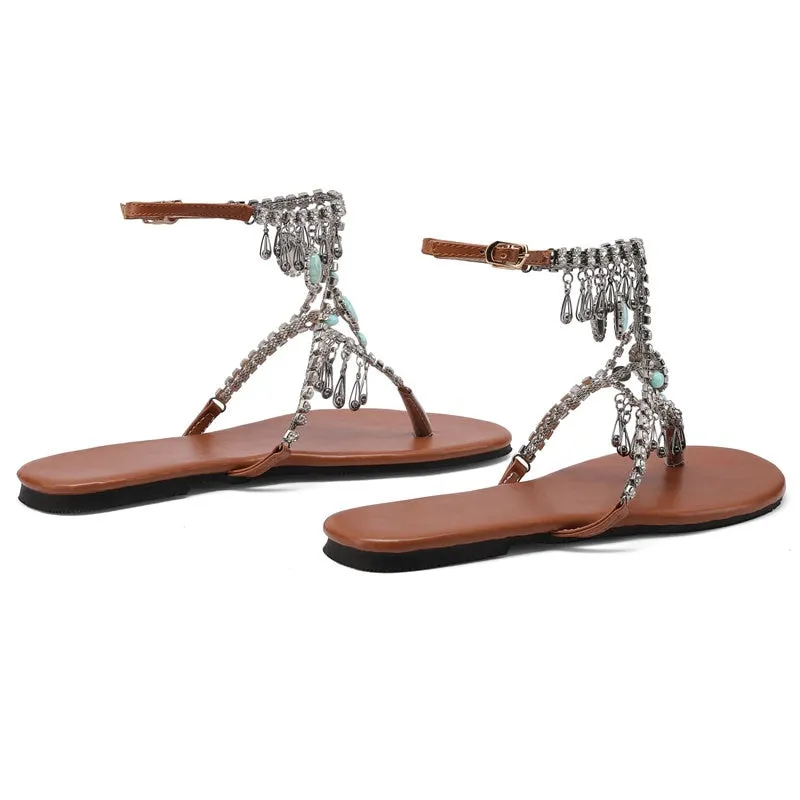 Turquoise Roman Sandal