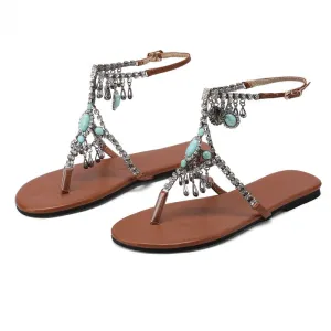 Turquoise Roman Sandal