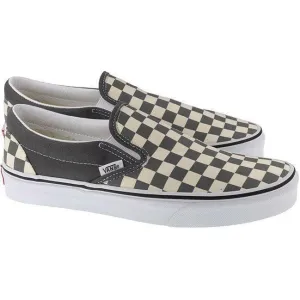 Vans Trainers Mens Classic Slip On Checkerboard Pewter White