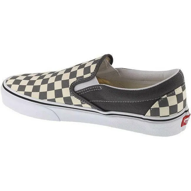 Vans Trainers Mens Classic Slip On Checkerboard Pewter White