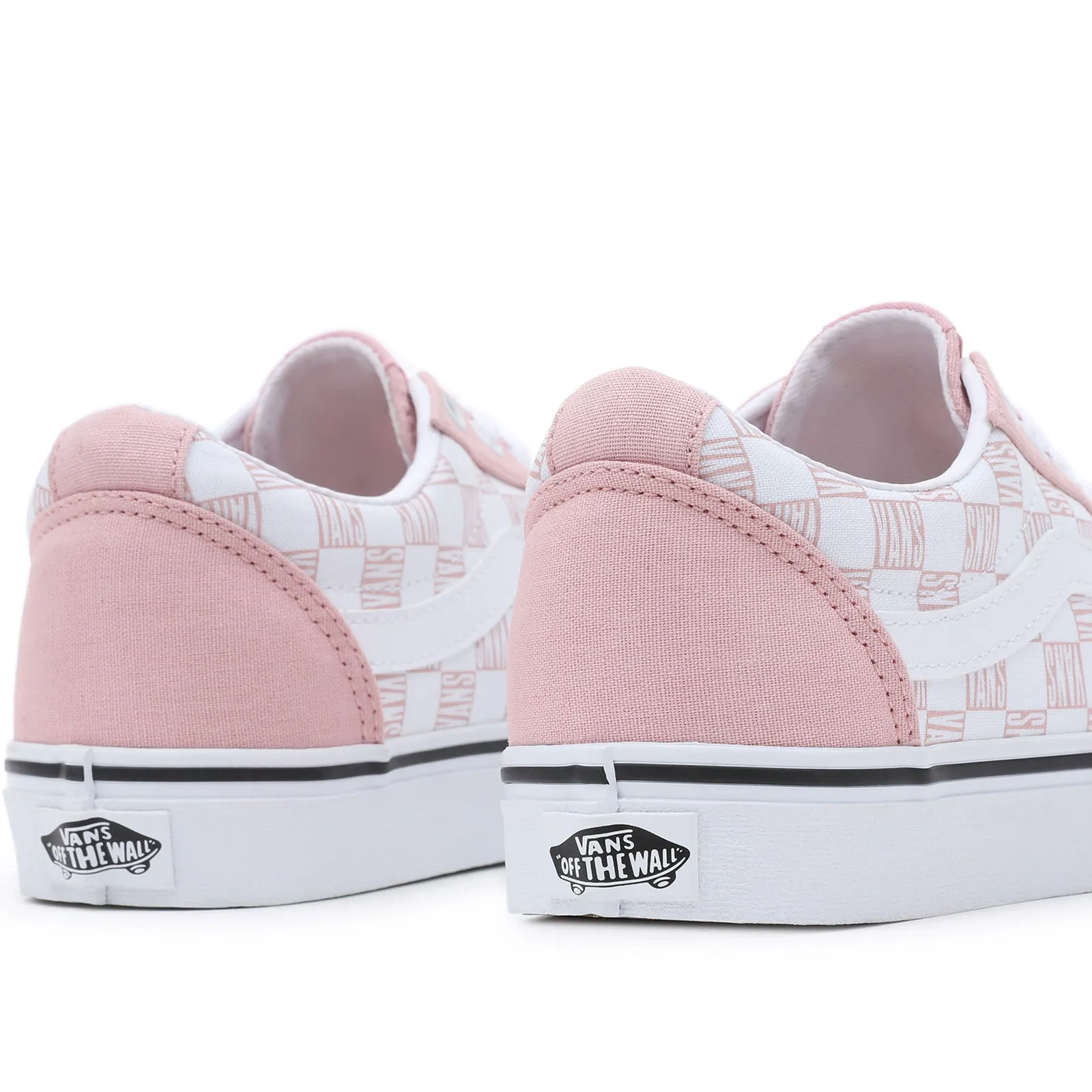 Vans Womens Ward Canvas Low Rise Check Trainers  - White/Pink