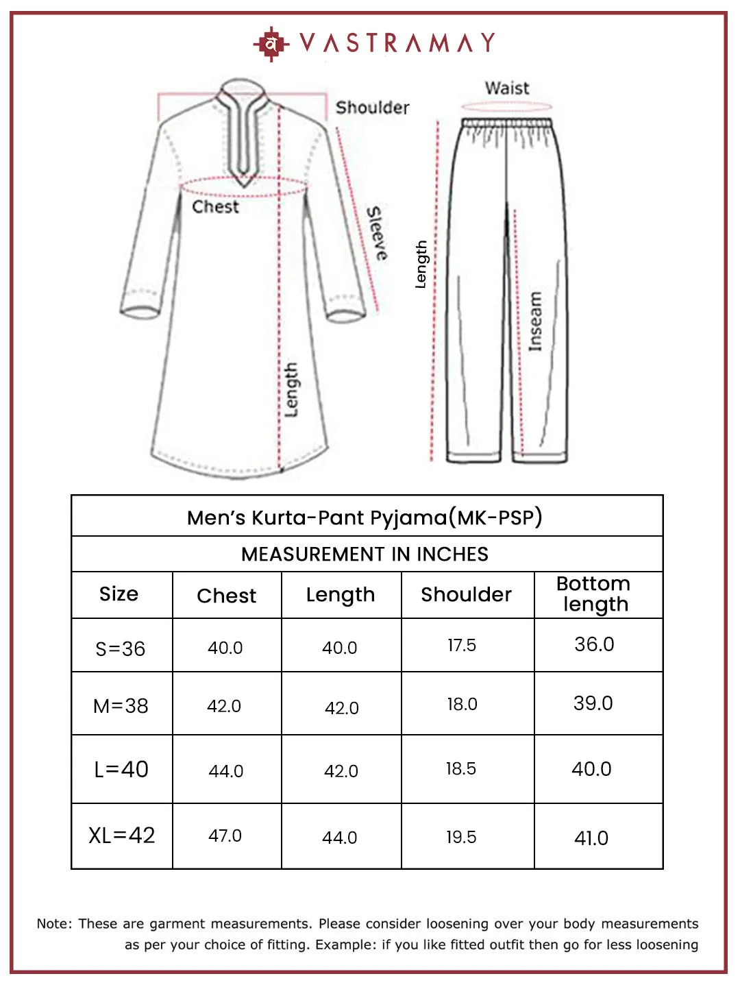 VASTRAMAY Men's Black Georgette Kurta And Pyjama Set