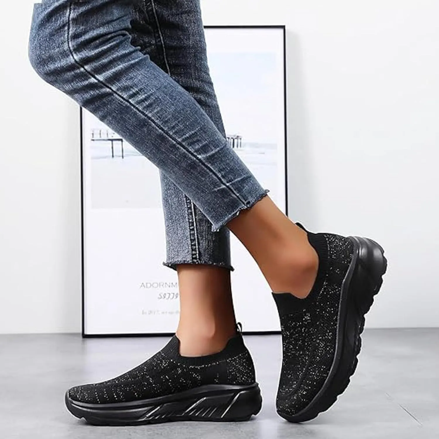 Walking Shoes Women Slip On Sneakers Casual Comfortable Mesh Breathable Tennis Shoes Non Slip Workout Athletic Shoes
