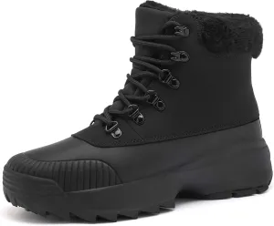 Waterproof Winter Snow Boots for WomenInsulated-Warm Fur-Lined BootiesNon-Slip Cushion Outdoor Walking BootsLightweight Comfortable Casual Suede Leather Short Boots
