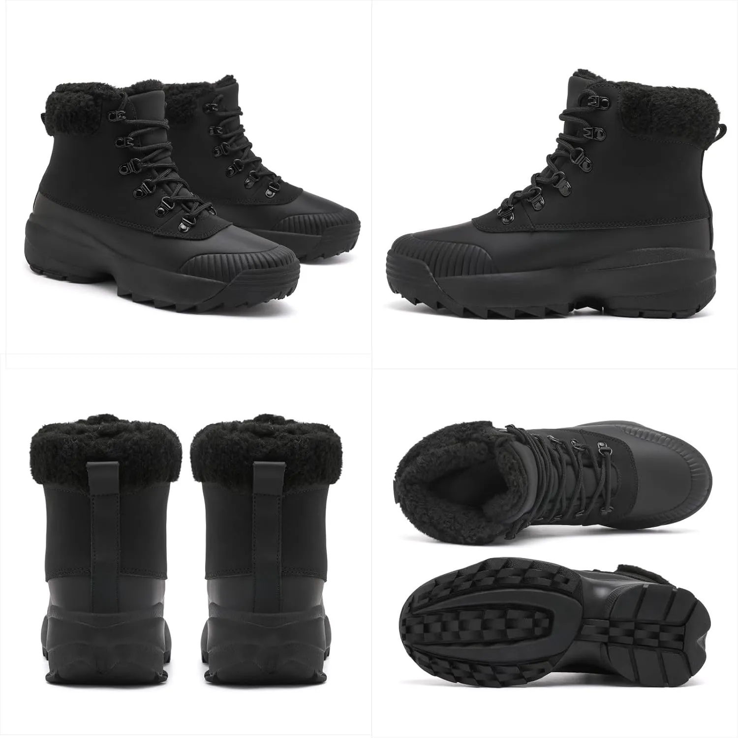 Waterproof Winter Snow Boots for WomenInsulated-Warm Fur-Lined BootiesNon-Slip Cushion Outdoor Walking BootsLightweight Comfortable Casual Suede Leather Short Boots