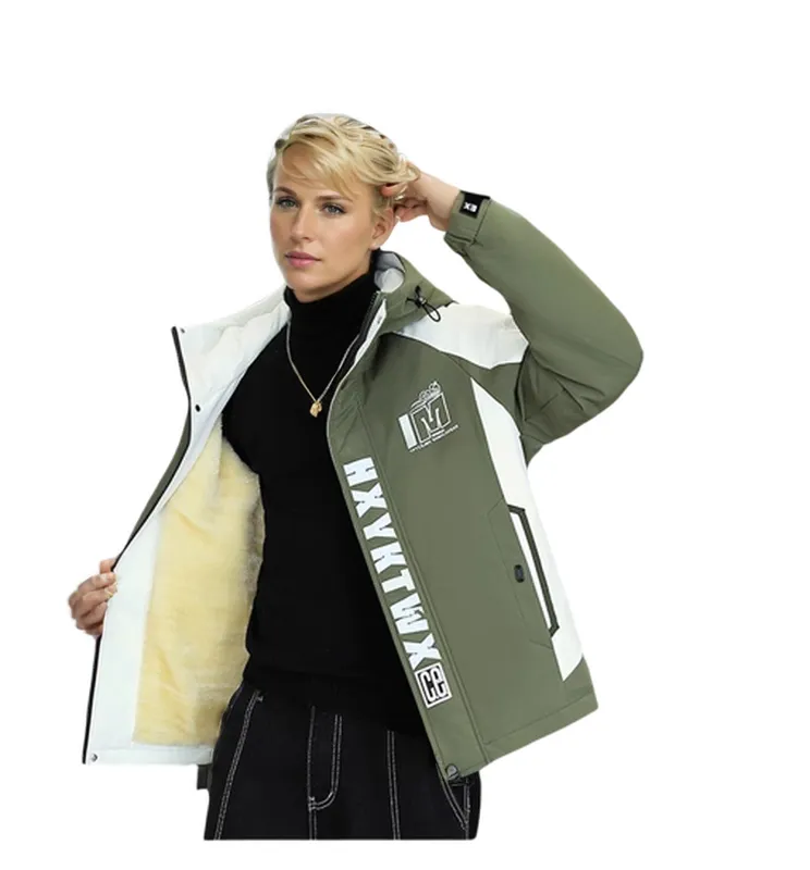 WBR25002 100% Polyester with Fur Lining Unisex Warm Windbreaker