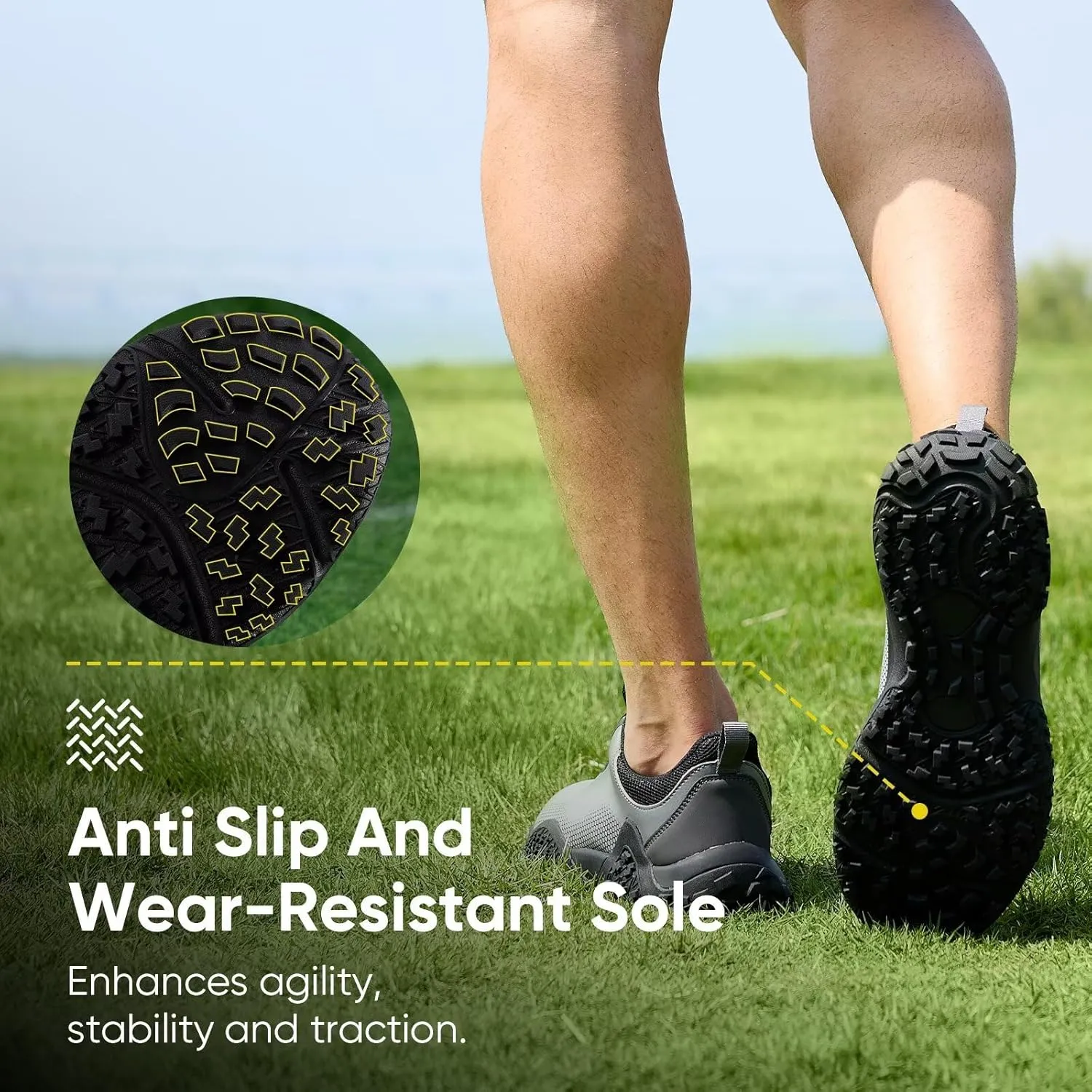 Wide Golf Shoes for Men Spikeless Professional Outdoor Waterproof Golfing Footwears Sneakers with Arch Support