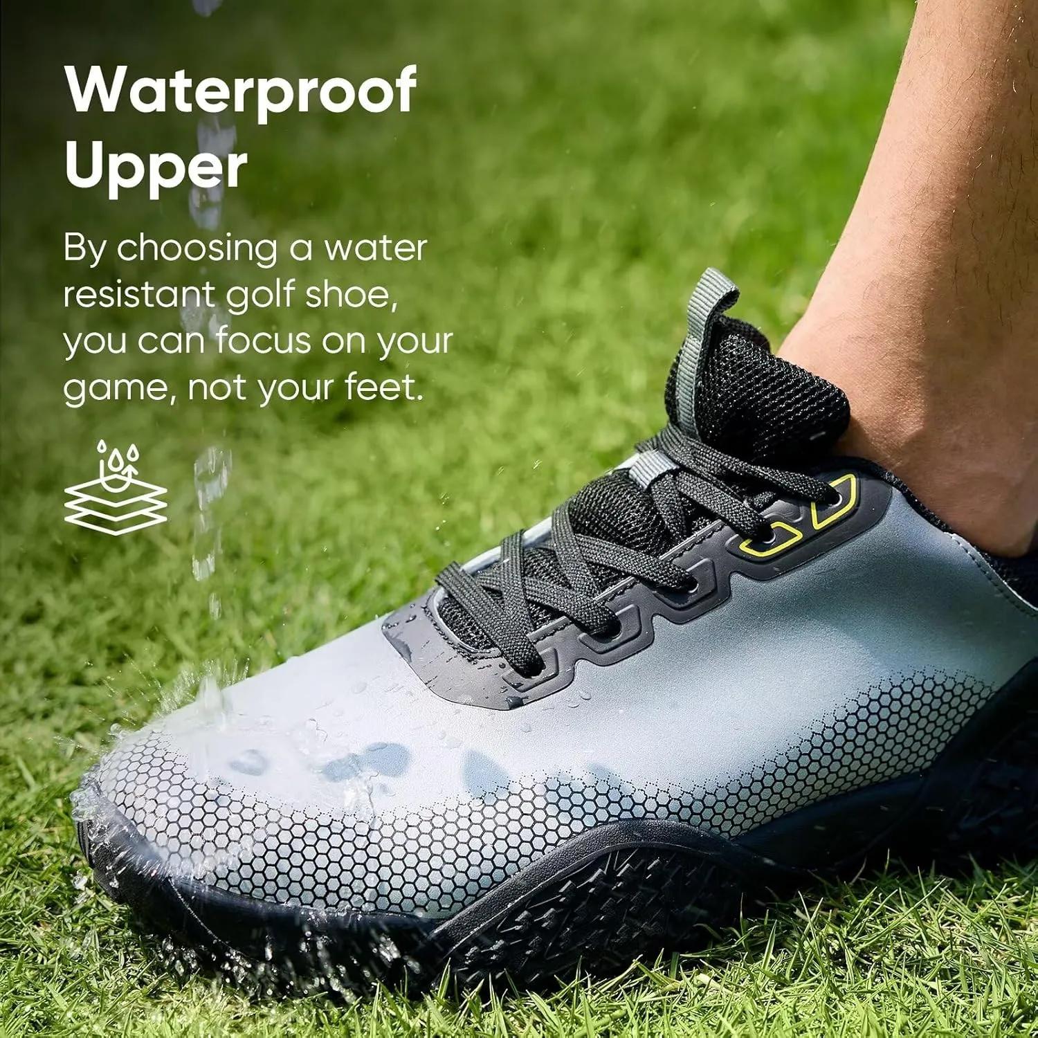 Wide Golf Shoes for Men Spikeless Professional Outdoor Waterproof Golfing Footwears Sneakers with Arch Support