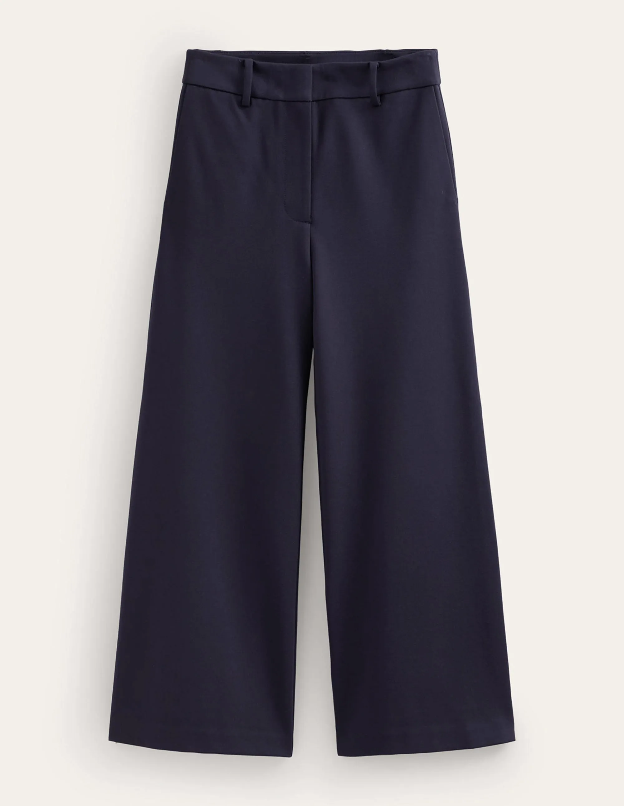 Wide-Leg Ponte Culottes-Navy