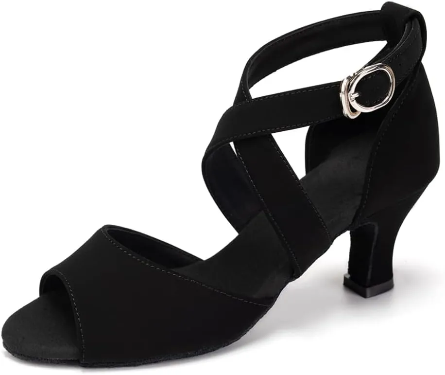 YKXLM Ballroom Dance Shoes Women Latin Salsa Practice Performance Dancing Shoes