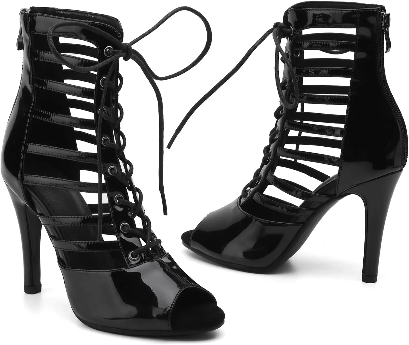 YKXLM Ballroom Latin Salsa Dance Shoes Women Standard Practice Social Dance Sneaker High Heel Jazz Beginner