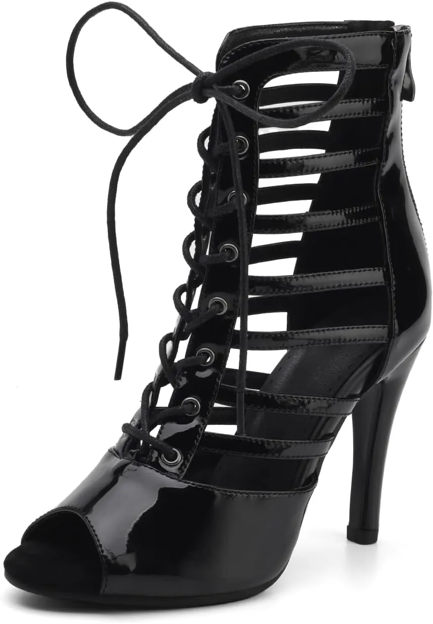 YKXLM Ballroom Latin Salsa Dance Shoes Women Standard Practice Social Dance Sneaker High Heel Jazz Beginner