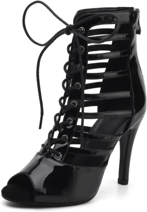 YKXLM Ballroom Latin Salsa Dance Shoes Women Standard Practice Social Dance Sneaker High Heel Jazz Beginner